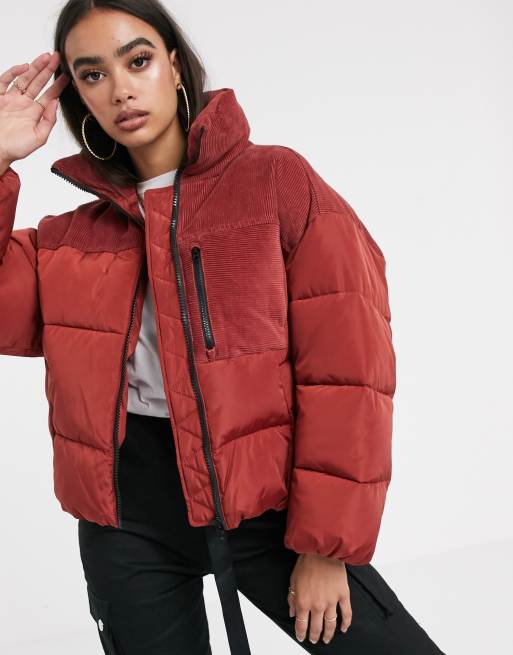 Asos design cord padded jacket hotsell