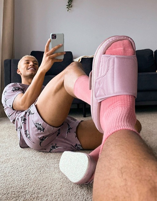 ASOS DESIGN padded lounge slipper in pink