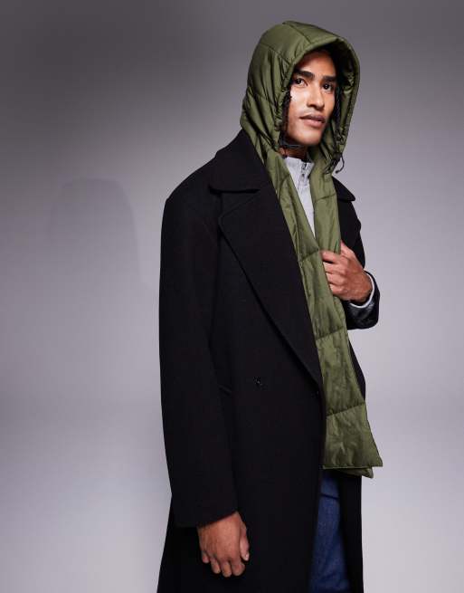 ASOS DESIGN padded quilt hooded scarf in green, 2 of 3