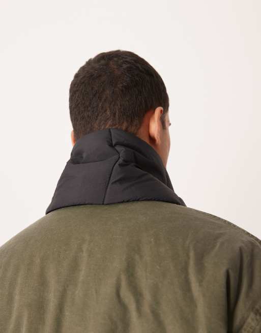 ASOS DESIGN padded quilt packable scarf in black