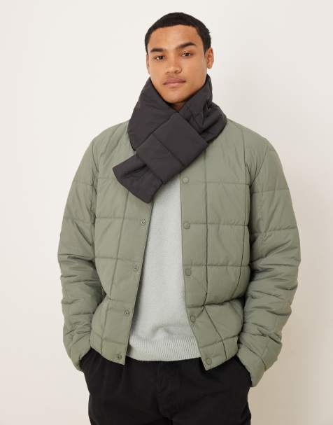 ASOS DESIGN padded quilted packable scarf in black - view 1
