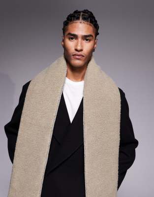 Asos Design Padded Quilted Scarf In Gray