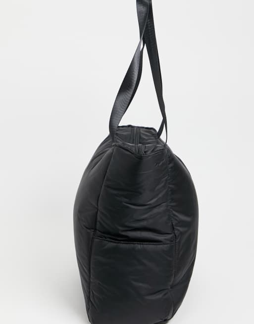 SMALL SIDE POCKET TOTE - BLACK NYLON TWILL – BAGSINPROGRESS New York