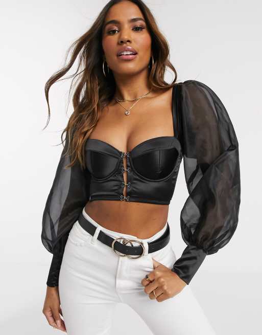asos design tyler mesh underwire corset