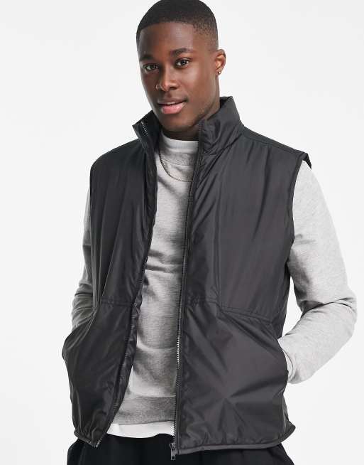 ASOS DESIGN padded vest in black