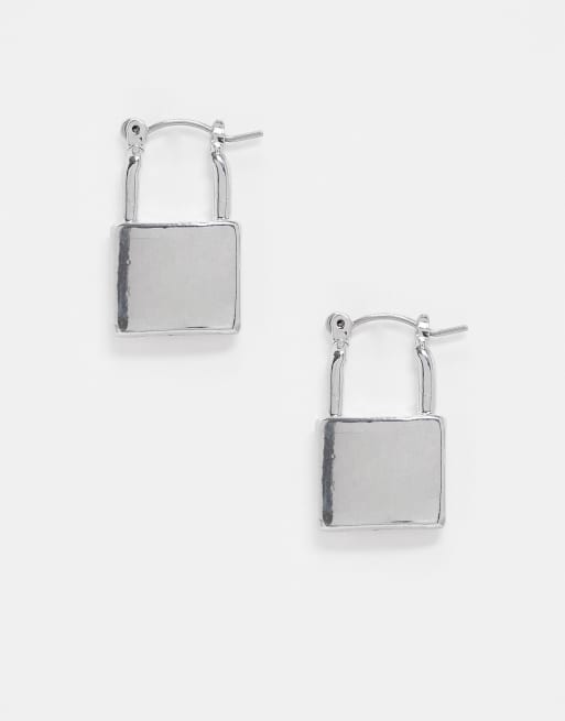 Sterling silver outlet padlock earrings