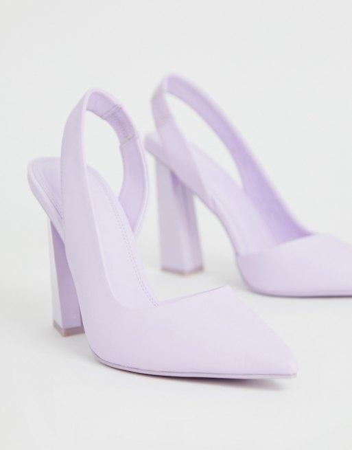 ASOS DESIGN Padlock slingback pointed high heels | ASOS