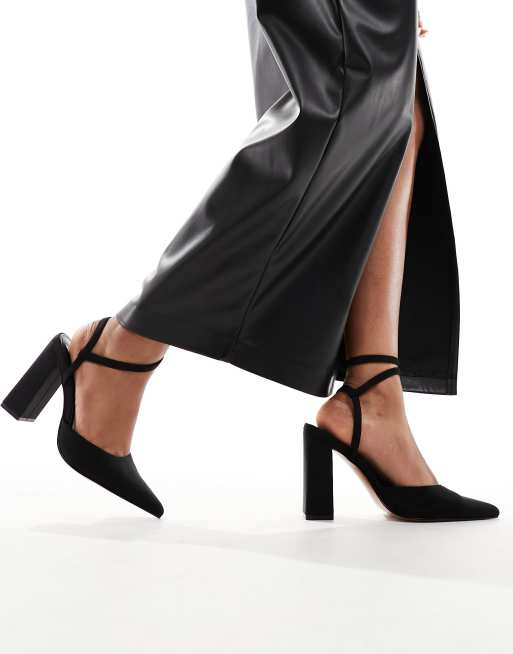 ASOS DESIGN - Paige - Scarpe con tacco alto e largo nere, 4 di 4