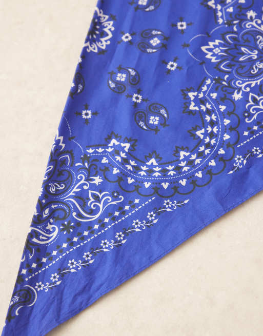 ASOS DESIGN paisley bandana in blue
