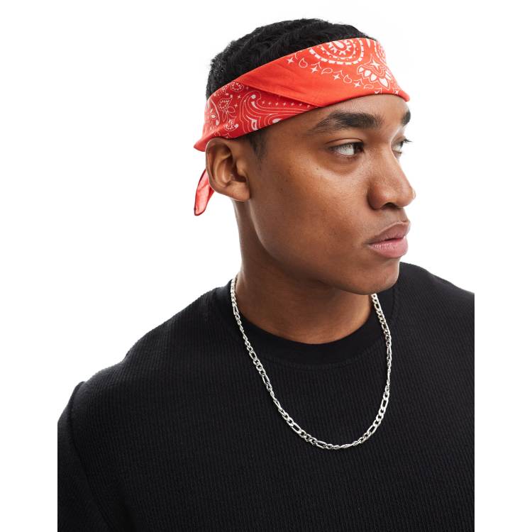 Bandana Headband Hair Band With Scarf Headbands For Guys Red