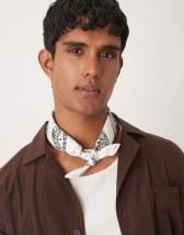 Reclaimed Vintage short sleeve boxy shirt in blue and white stripes with fish print