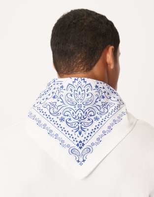Asos Design Paisley Bandana In White