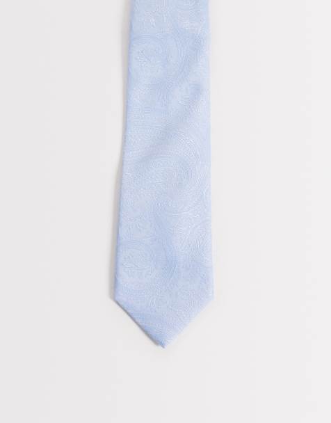 ASOS DESIGN paisley necktie in blue - view 1