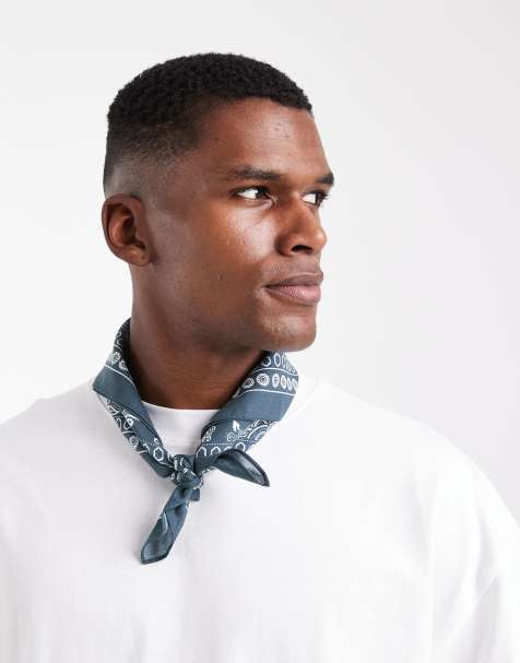 ASOS DESIGN paisley print bandana in dark blue - view 1