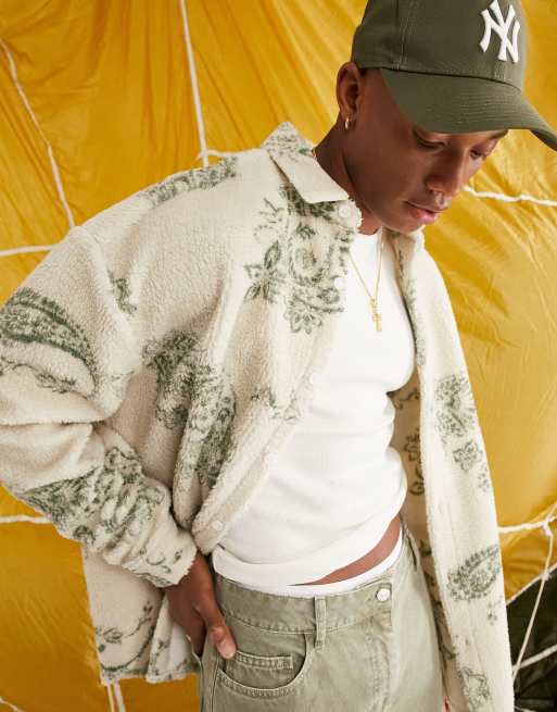 ASOS DESIGN – Paisleymönstrad skjorta i oversize och 90-talsstil i teddy, 4 av 4