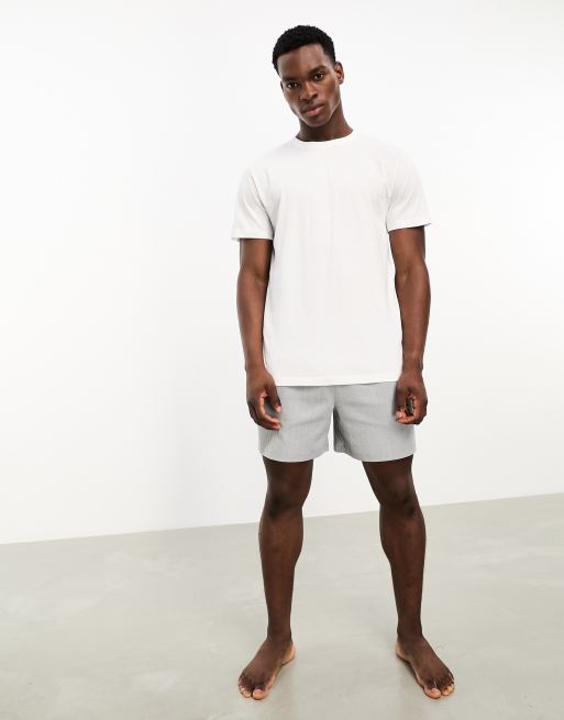 White lounge shorts discount set