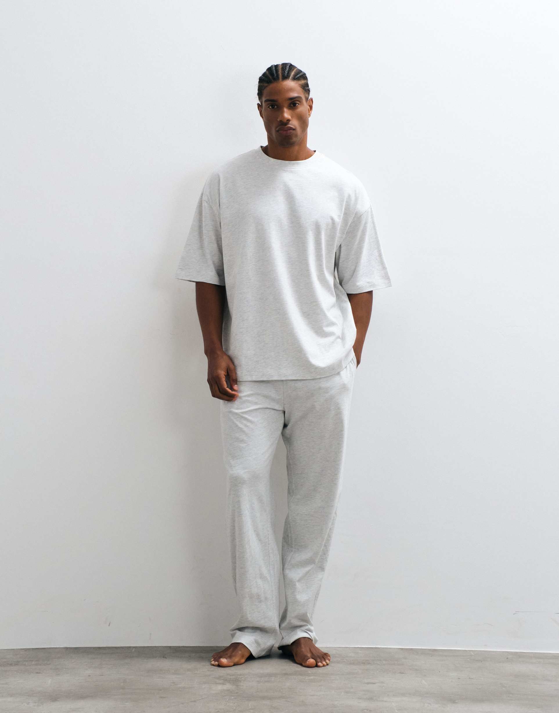 ASOS DESIGN pajama set in gray