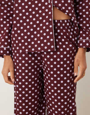 Asos Design Pajama Set In Brown
