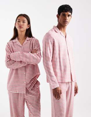 Asos Design Pajama Set In Pink