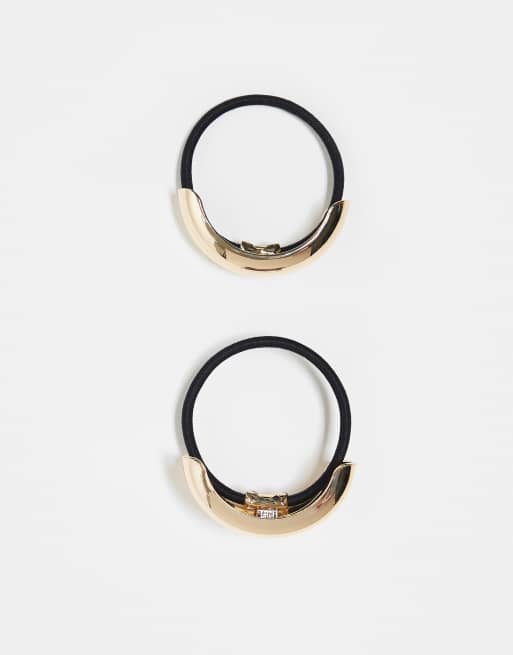 ASOS DESIGN - Pakke med 2 hår-cuffs med guldfarvet metaldetalje, 2 af 3