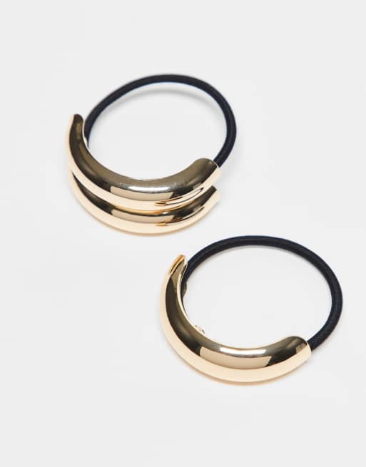 ASOS DESIGN - Pakke med 2 hår-cuffs med guldfarvet metaldetalje, 3 af 3