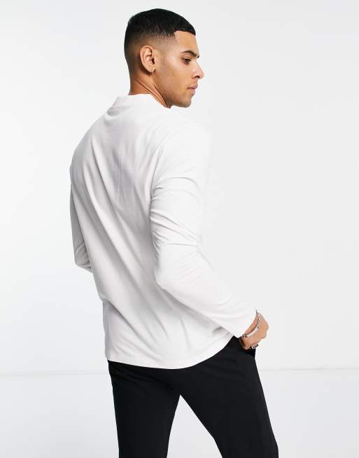 ASOS DESIGN - Pakke med 2 langærmede T-shirts med rund hals i hvid og grå, 2 af 4