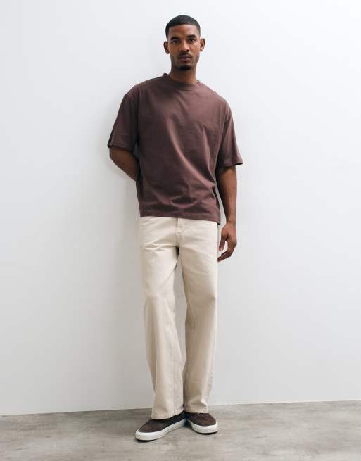 ASOS DESIGN Pakke med 2 oversized T-shirt i brun og sort, 2 af 5