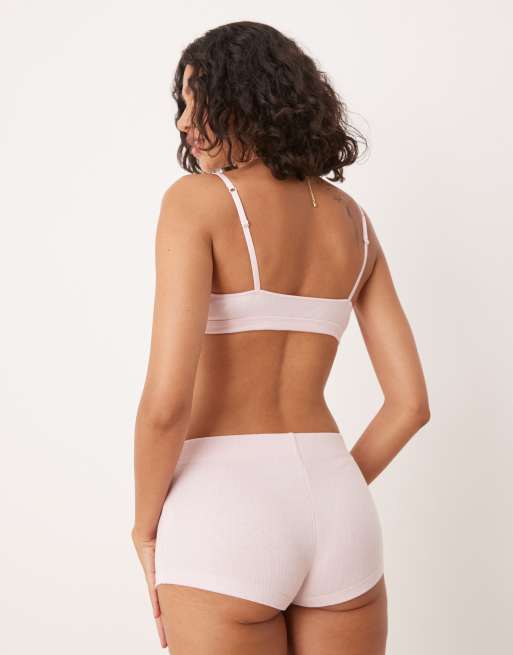 ASOS DESIGN - Pakke med 2 par boksershorts i lyserød/med blomstermønster i pointelle, 4 af 4
