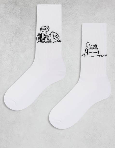 ASOS DESIGN - Pakke med 2 par hvide sokker med Nuser- og Søren Brun-broderinger - view 1