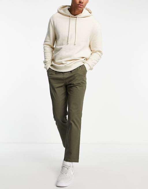 ASOS DESIGN - Pakke med 2 par smalle chinos med elastisk talje i kakigrøn og beige, 2 af 4