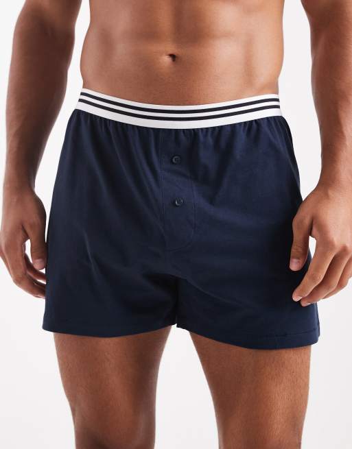 ASOS DESIGN - Pakke med 2 to par boksershorts med stribet linning, 2 af 3