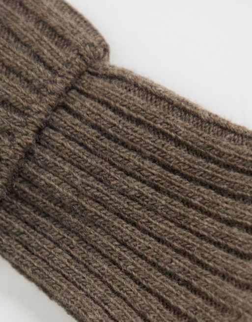 ASOS DESIGN pakke med 2 uldsokker til anklen i chokoladebrun og mink, 3 af 3