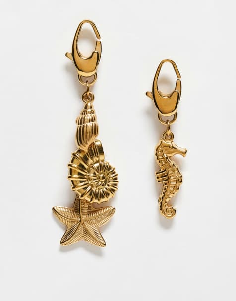 ASOS DESIGN - Pakke med 2 vedhæng med havtema til bikinier og accessories i guldfarvet rustfrit stål - view 1