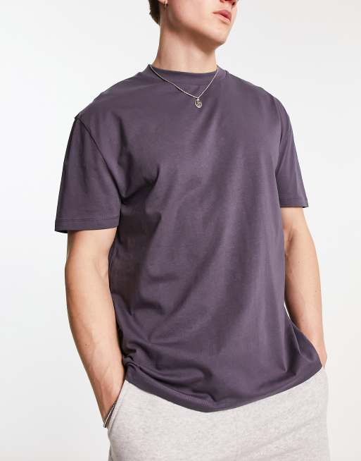 ASOS DESIGN - Pakke med 3 afslappede T-shirt med rund hals i grå/hvid/koksgrå , 3 af 4