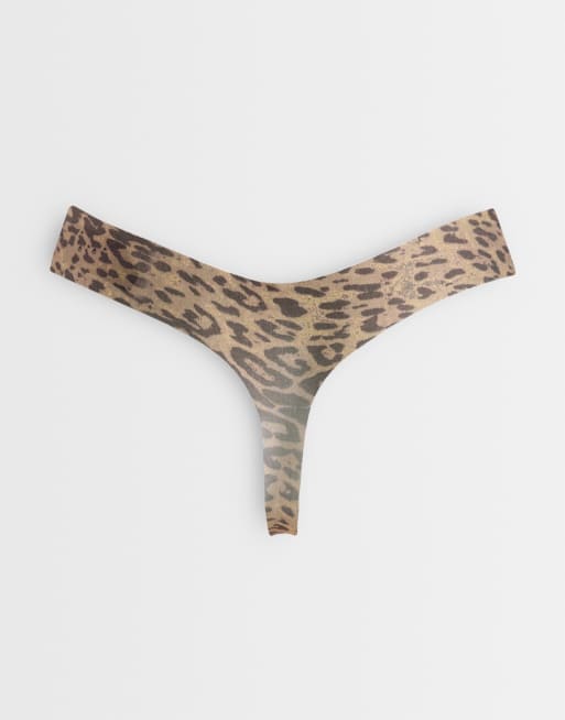 ASOS DESIGN pakke med 3 mikrofiber G-strenge uden VPL i leopard, sort og brun, 3 af 3