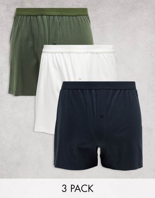 ASOS DESIGN - Pakke med 3 par boksershorts i forskellige farver