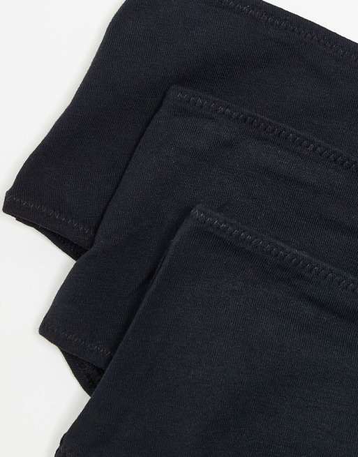 ASOS DESIGN - Pakke med 3 par brasilianske briefs med høj talje i sort bomuld, 4 af 4