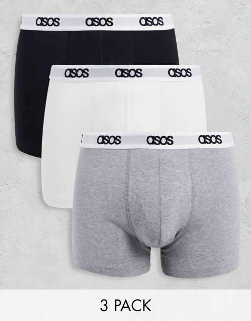 ASOS DESIGN - Pakke med 3 par korte boksershorts i melerede farver
