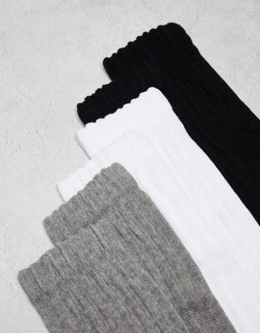 ASOS DESIGN - Pakke med 3 par lange, bløde ankelsokker i forskellige farver, 2 af 4