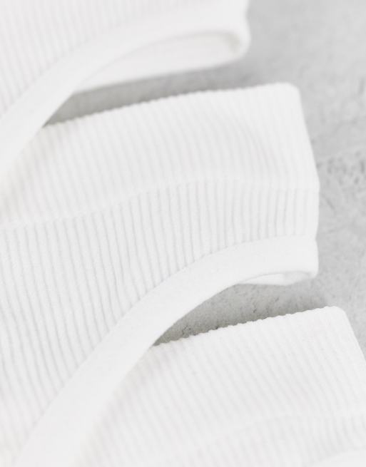 ASOS DESIGN - Pakke med 3 par sømløse ribstrikkede G-strenge i hvid , 4 af 4