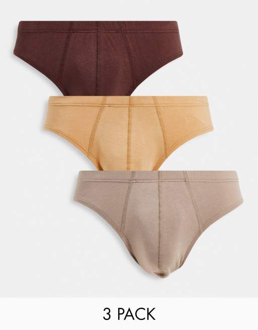 ASOS DESIGN - Pakke med 3 par trusser i forskellige nuancer