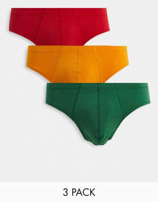 ASOS DESIGN - Pakke med 3 par ustrukturerede briefs i flere farver