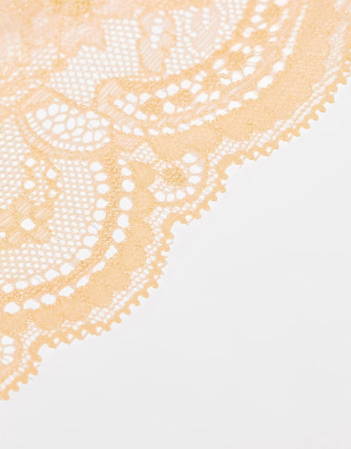 ASOS DESIGN - Pakke med 3 par usynlige G-strenge med blonder i beige, 4 af 4
