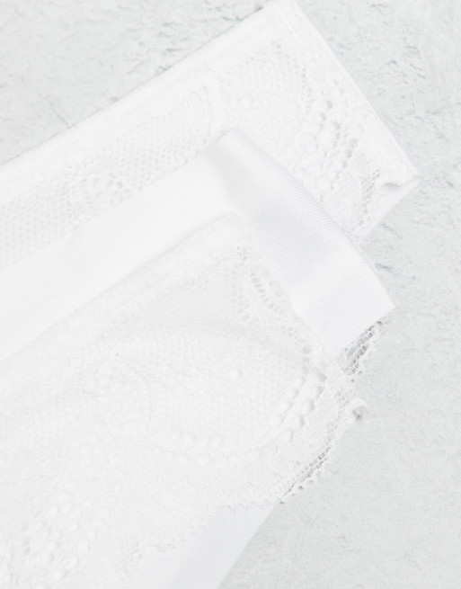ASOS DESIGN - Pakke med 3 par usynlige G-strenge med blonder i hvid, 2 af 4