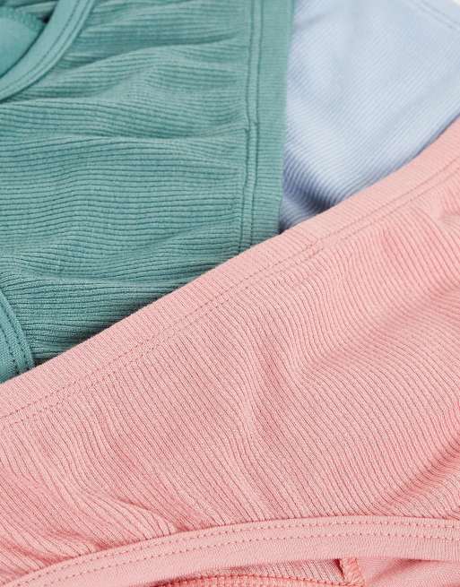 ASOS DESIGN - Pakke med 3 ribstrikkede G-strenge, 3 af 4