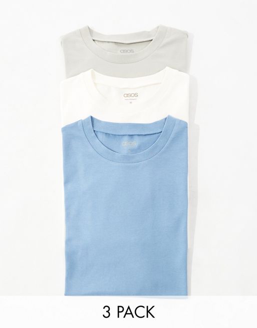 FhyzicsShops DESIGN - Pakke med 3 t-shirts med rund hals i forskellige farver