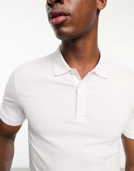 ASOS DESIGN - Pakke med 3 tætsiddende poloskjorter i kakigrøn/hvid/beige, 4 af 4