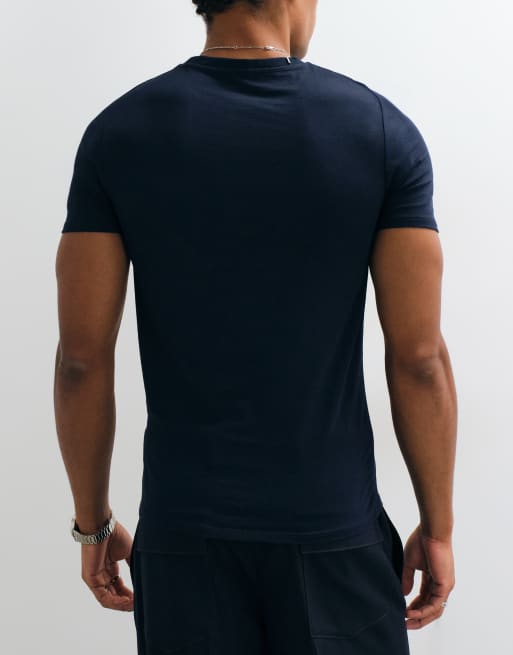 ASOS DESIGN Pakke med 3 tætsiddende T-shirts i sort, navy og hvid, 4 af 5