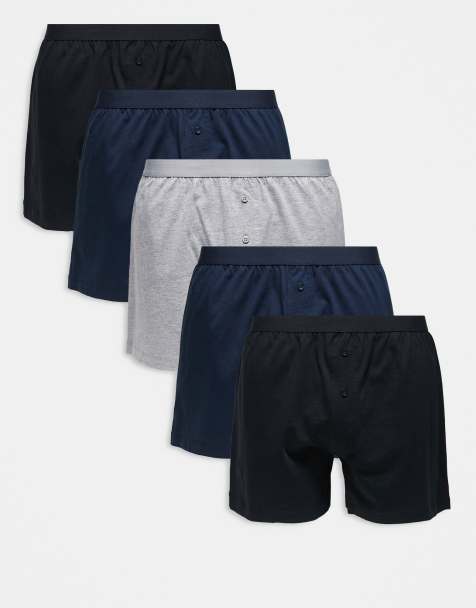 ASOS DESIGN - Pakke med 5 par boksershorts i jersey i forskellige farver - view 1