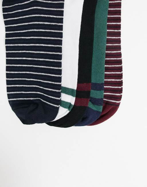 ASOS DESIGN - Pakke med 5 par sokker til sneakers med striber i juvelfarver, 4 af 4
